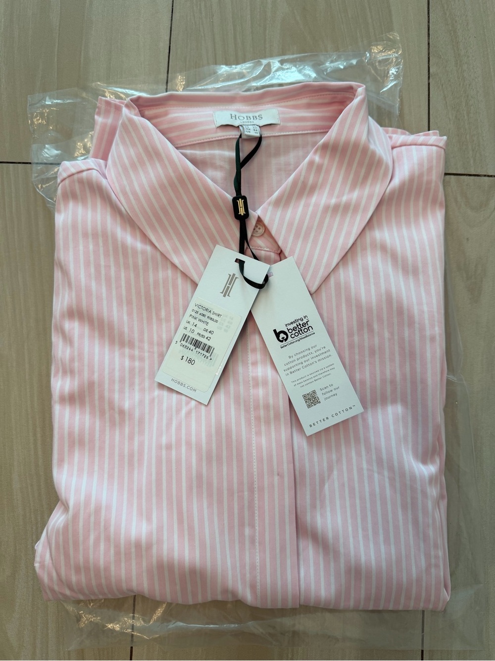 Hobbs London Pink Stripe Victoria Shirt